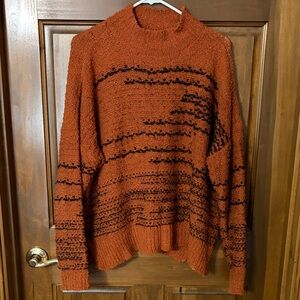 Knox Rose Rust and Black Turtleneck Sweater